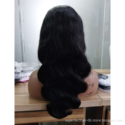 Hot Selling 150% Density Human Hair wig HD Transparent Lace Front Brazilian Hair with BodyWave Natural Color Wigs
